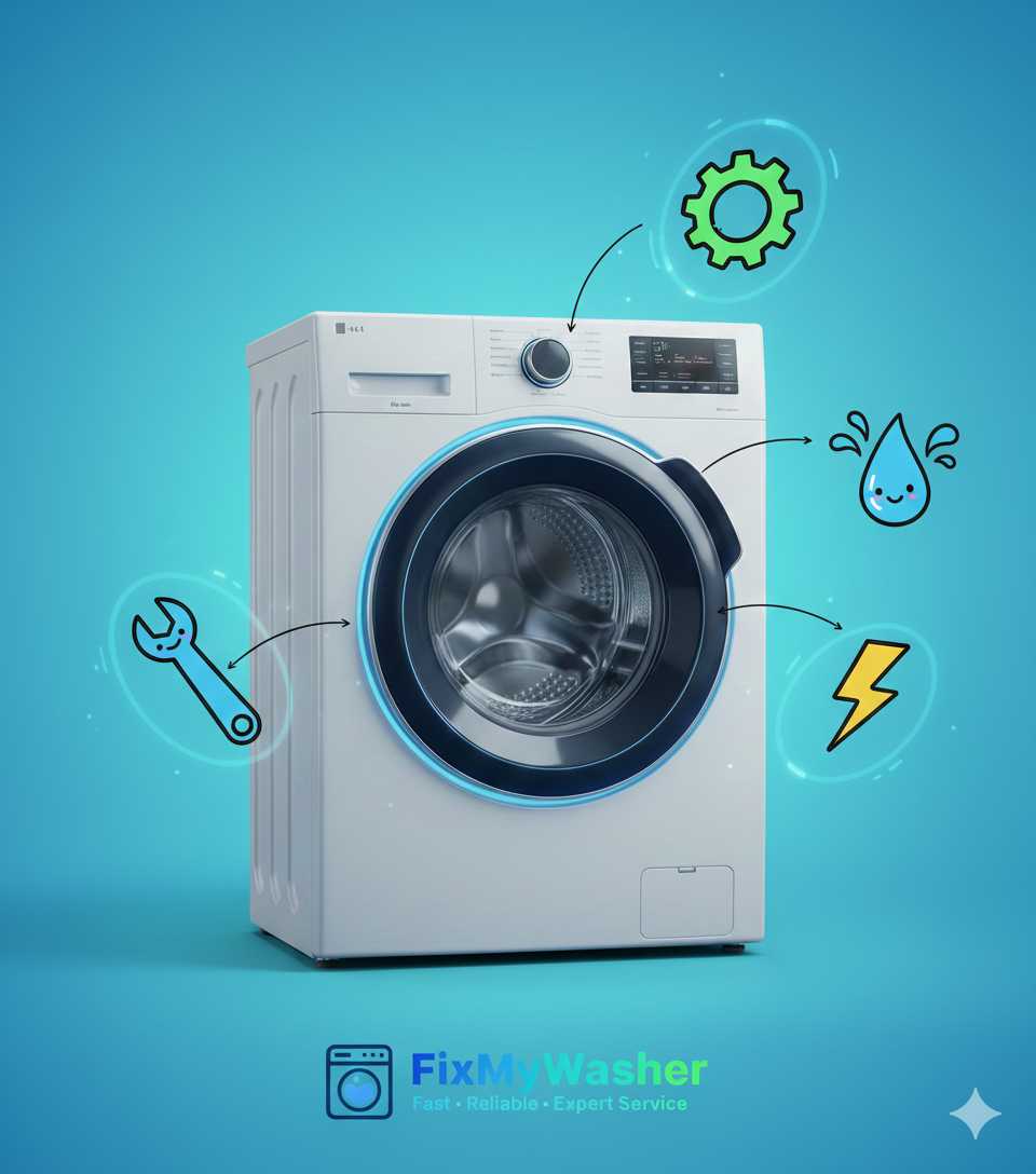 Samsung EcoBubble front load washing machine with AddWash door repaired in Bangalore